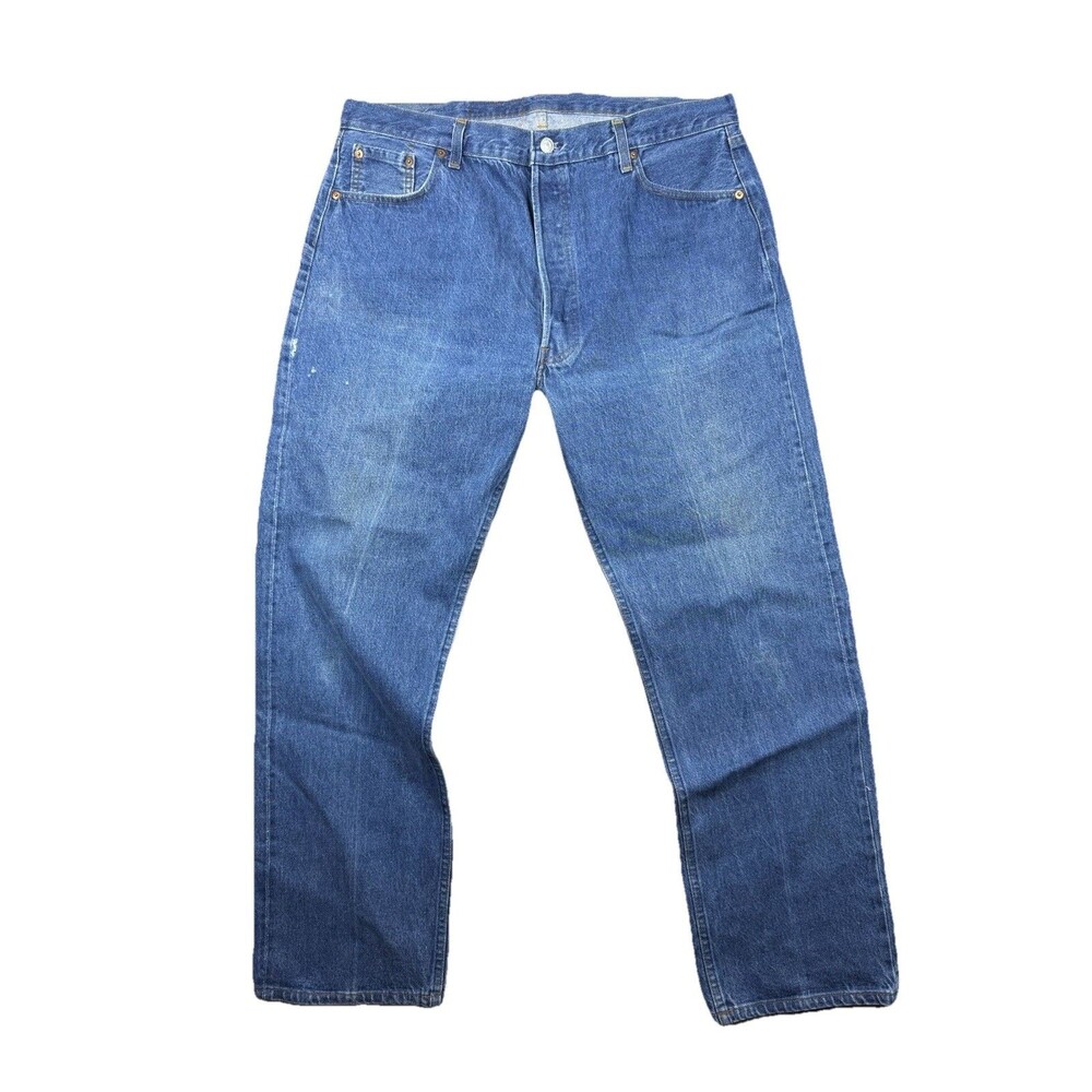 Levi’s Vintage 90s Men's 501 36x30 Jeans USA Shrink to Fit Button Fly Tag 42x34